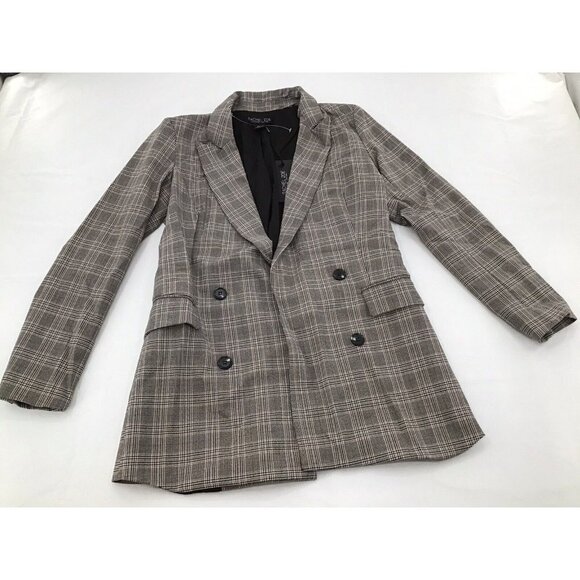 Rachel Zoe Womens Size Small Plaid Long Sleeve Open Front Blazer - Picture 1 of 6